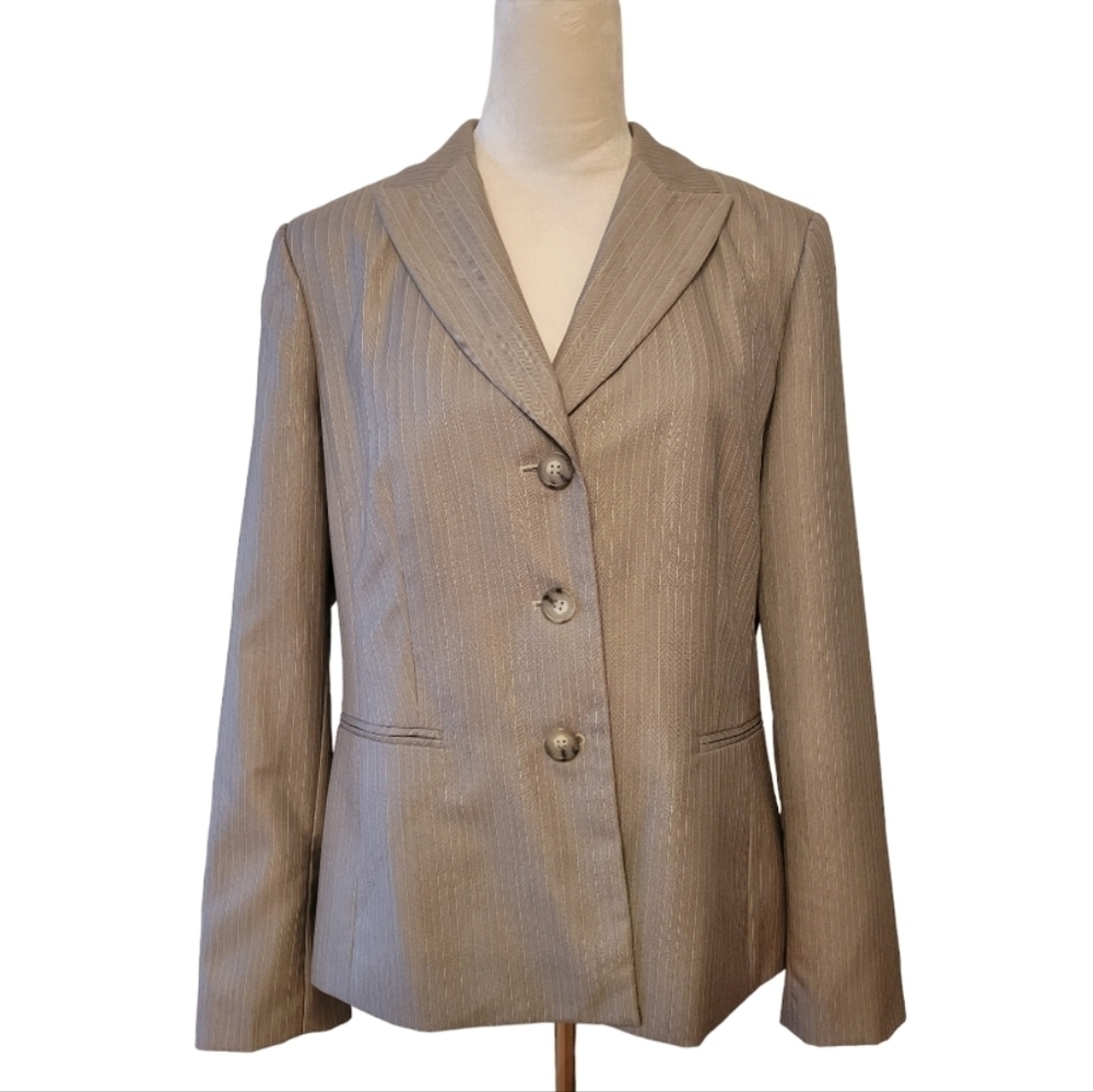 NWT Jones NY Gray Pinstripe Blazer Suit‎ Jacket Size 14